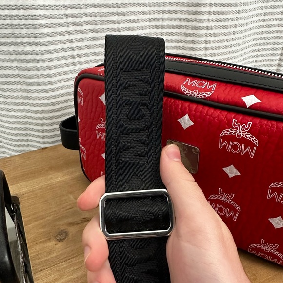 MCM Bag in Red & White Visetos NWOT - Picture 11 of 16